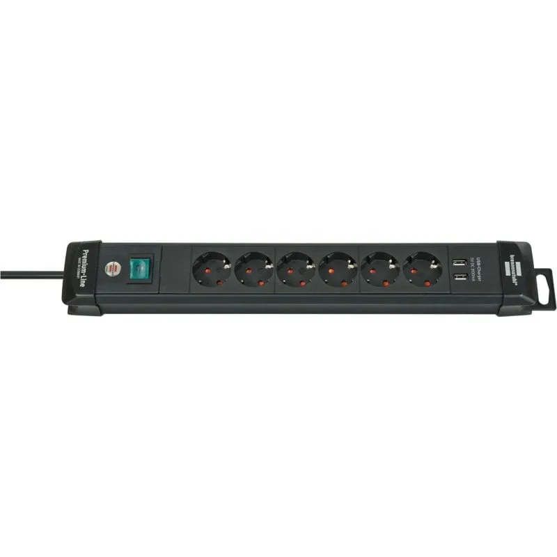Multipresa Brennenstuhl 1951160602 6 prese con protezione bambini e 2 USB-A - immagine 1