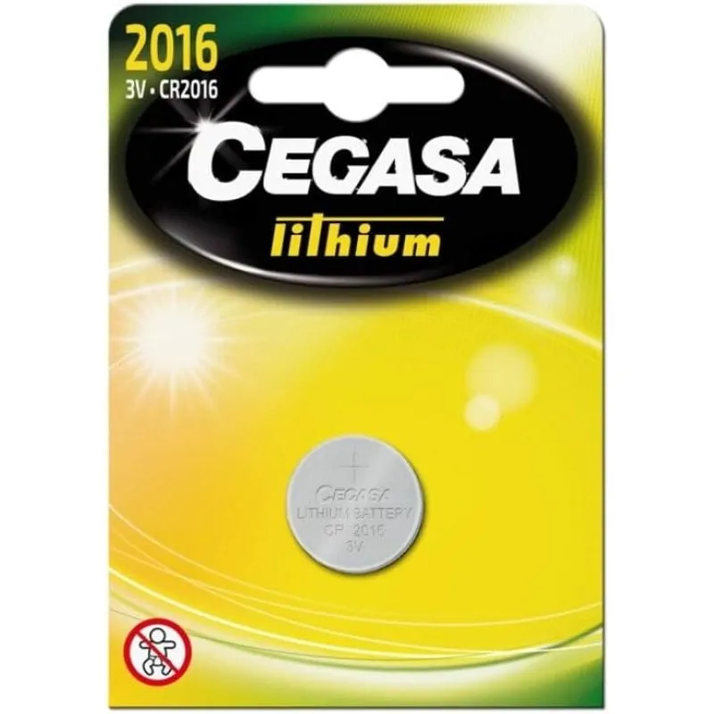 Pila a bottone Cegasa 21481 CR2016 litio 3V alta affidabilità - immagine 1