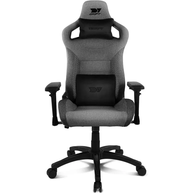 Sedia gaming Drift DR220 tessuto grigio scuro braccioli 4D cuscini lombari - immagine 1