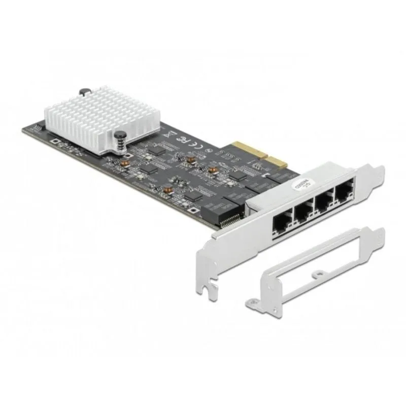 Scheda di Rete DeLOCK PCI Express x4 4 porte RJ45 2,5 GbE Metallo Nero - immagine 1