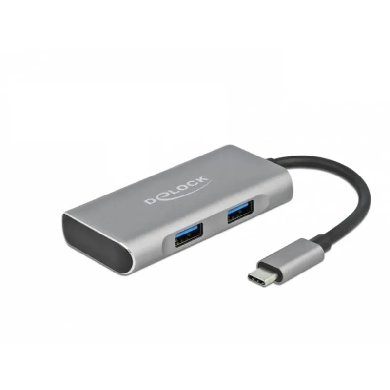 Hub DeLOCK 4 porte 10 Gbps USB 3.2 Gen 2 Type-C e Type-A compatto - immagine 1