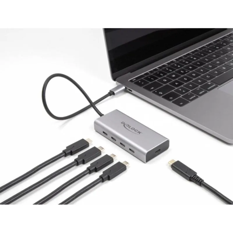 Hub DeLOCK 5 porte 10 Gbps USB Type-C con PD 85 W cavo 30 cm - immagine 1