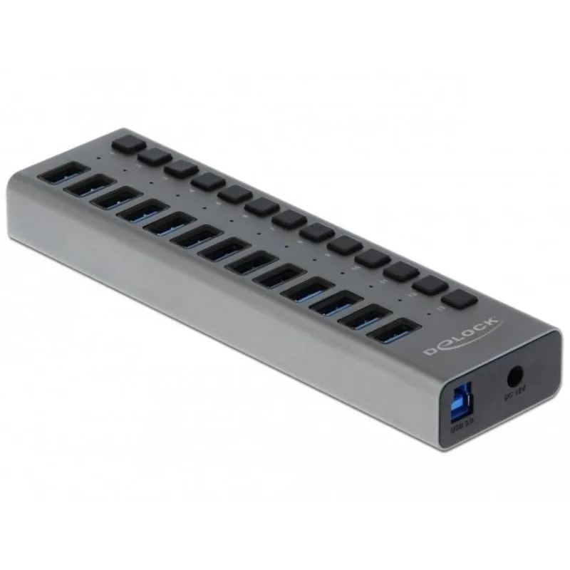 Hub DeLOCK 13 porte USB 3.2 Gen 1 5 Gbps con interruttori individuali - immagine 1