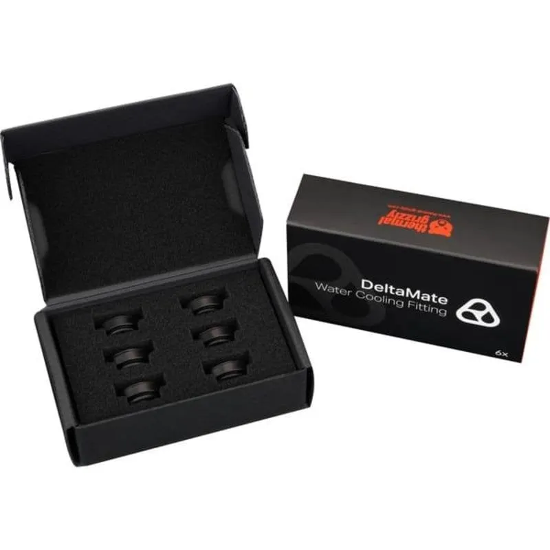 Connettore DeltaMate Thermal Grizzly nero opaco G1/4" angolo retto - immagine 1