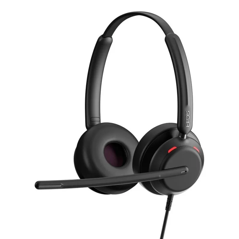 Auricolari EPOS IMPACT 760 con cavo USB-C e adattatore USB-A per chiamate e musica neri - immagine 1