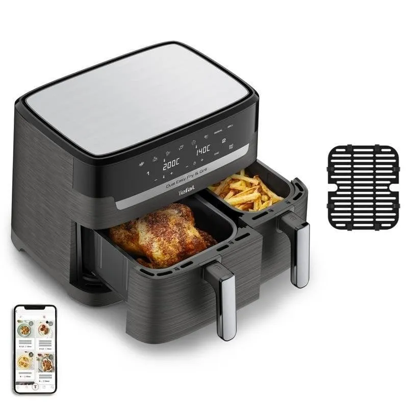 Friggitrice ad Aria Tefal Dual Easy Fry & Grill Doppio Cestello 8,3 L 2700 W - immagine 1