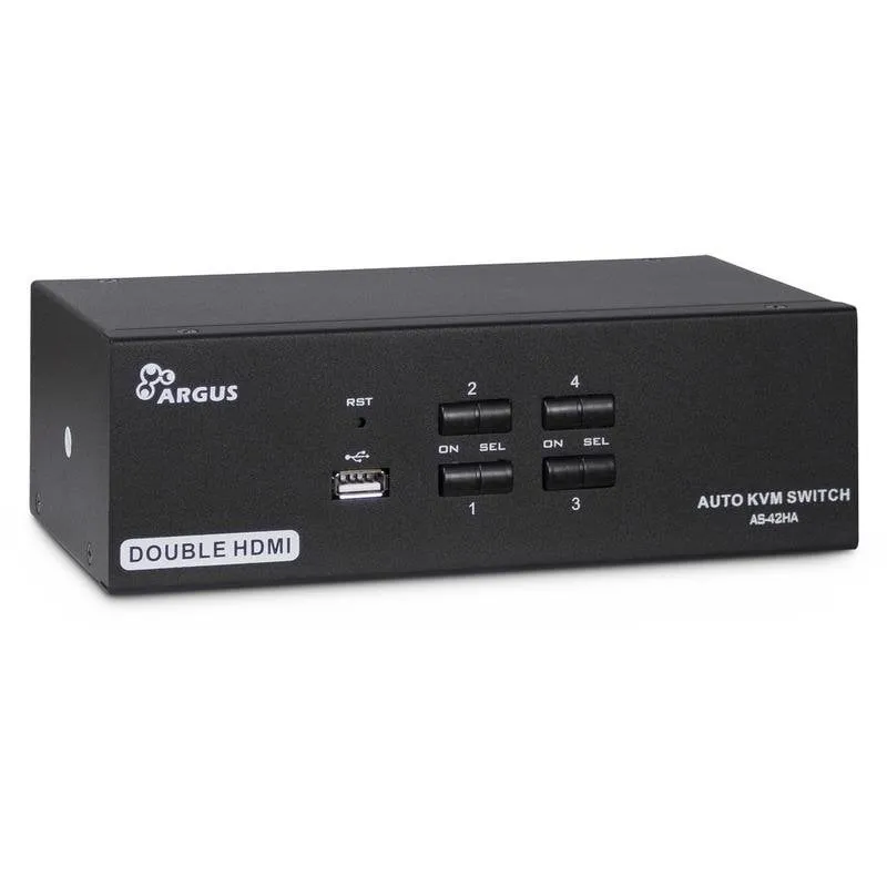 Commutatore KVM Inter-Tech AS-42HA HDMI 4 computer Full HD+ - immagine 1