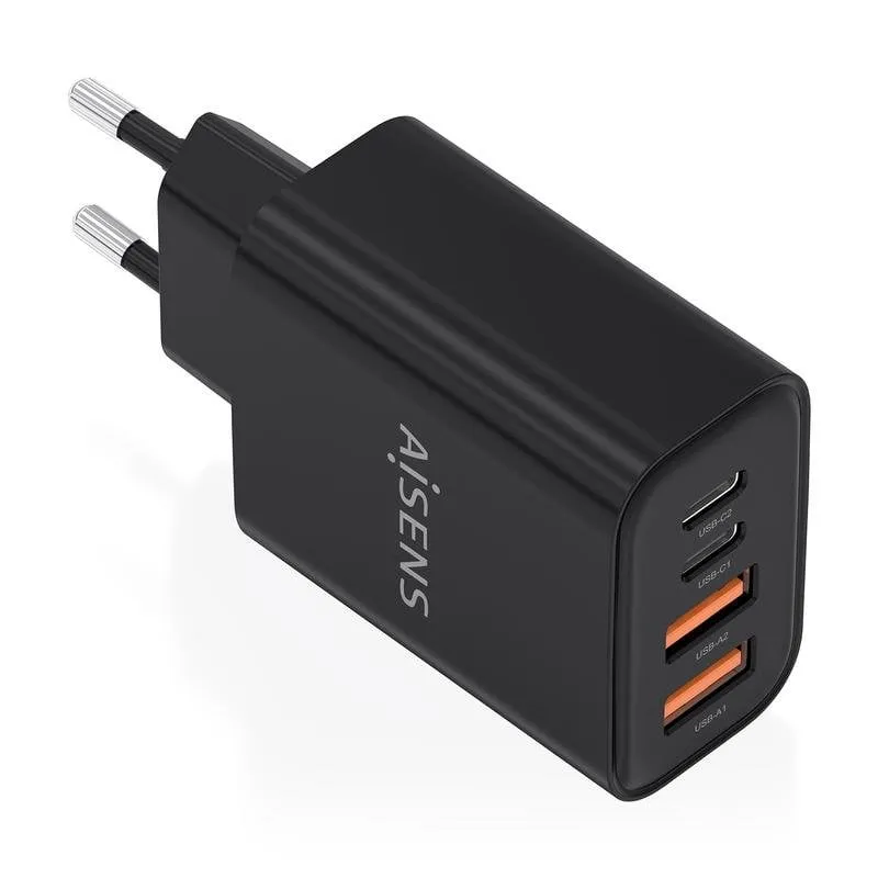 Caricatore GaN Aisens 32W 2xUSB-C PD3.0 2xUSB-A Nero - immagine 1