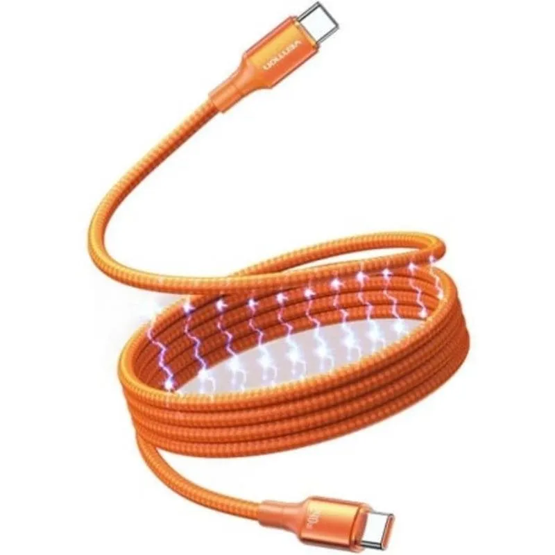 Cavo Magnete USB-C Vention TSAOG 5A 240W 1,5m Arancione - immagine 1