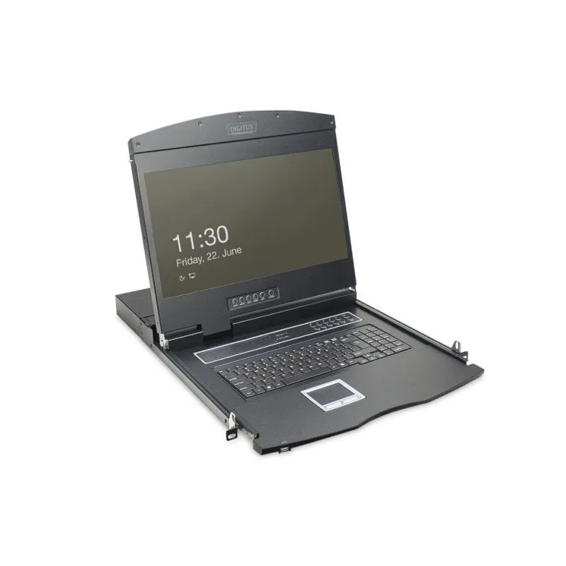 Console modulare Digitus TFT 19" KVM 16 porte touch screen tastiera tedesca QWERTZ - immagine 1