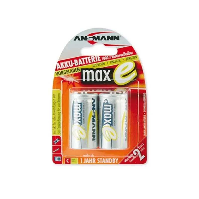 Pila ricaricabile Ansmann maxE C 4500mAh NiMH Pack 2 Unità - immagine 1