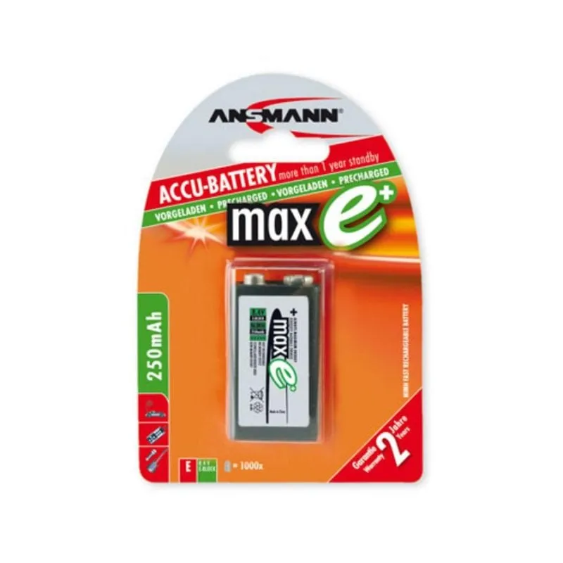 Batteria ricaricabile Ansmann maxE plus E-Block NiMH 2500mAh 8,4V - immagine 1