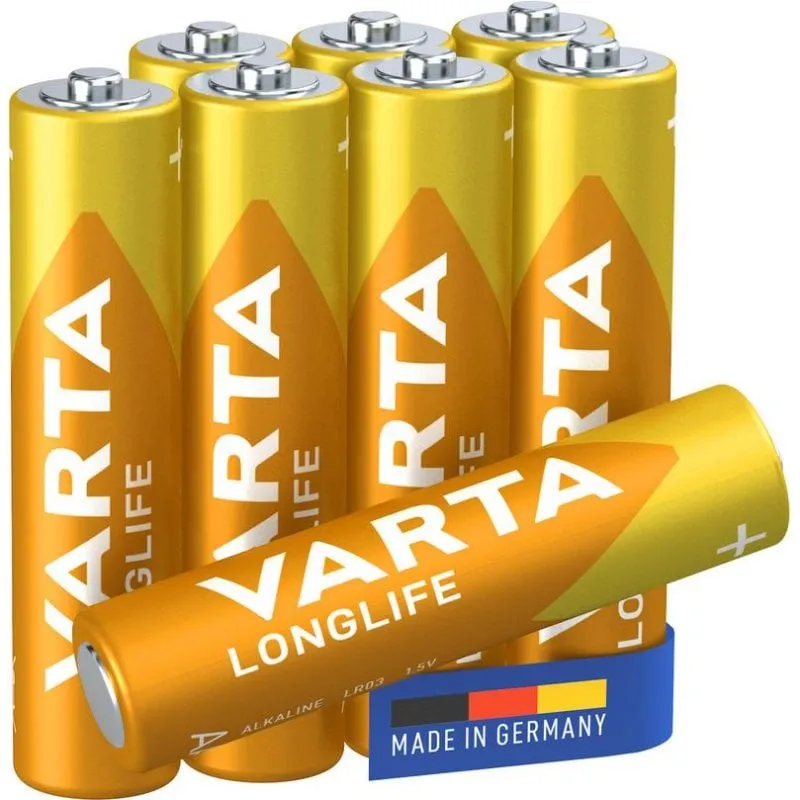 Pila AAA Alcalina Varta LR03 Longlife 1,5V - 8 unità - immagine 1