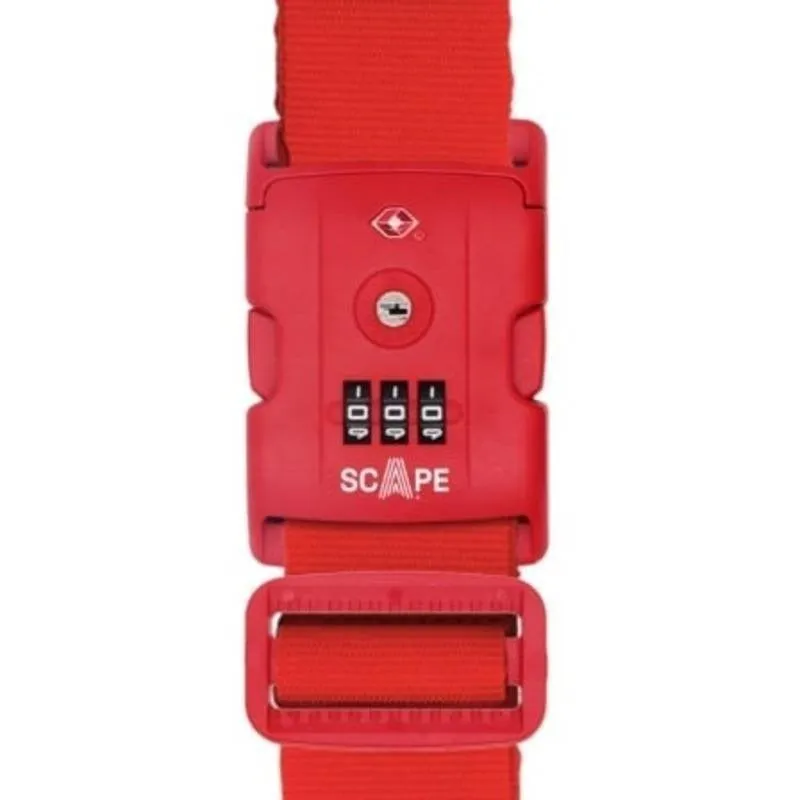 Cintura per valigia Scape Travel con serratura TSA combinazione 200 cm rossa - immagine 1