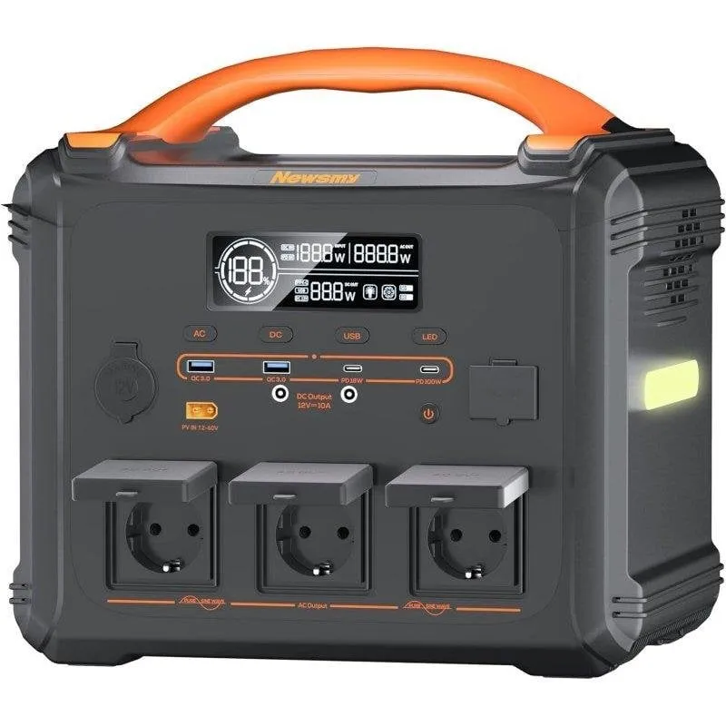Stazione di energia Newsmy S1210 1102,5Wh 3 porte AC 5 porte USB Batteria LMFP - immagine 1