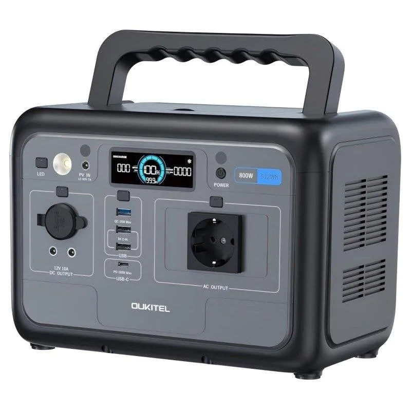 Stazione di energia Oukitel P800 512Wh 9 porte AC/DC/USB Batteria LiFePO4 Schermo LCD Ricarica rapida - immagine 1