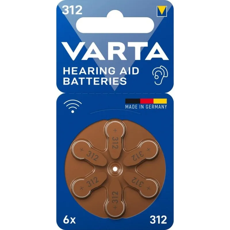 Batteria VARTA 312 per Apparato Uditivo Zinc-Aire 1,45 V 6 Pezzi - immagine 1