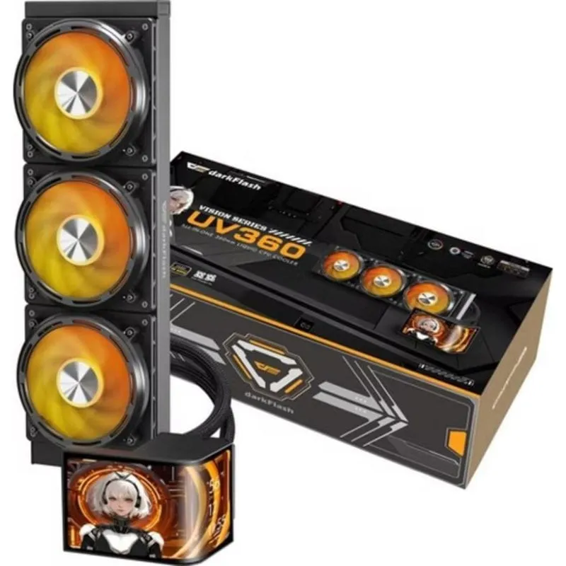 Refrigerazione Liquida Darkflash UV360 360mm 3 Ventole ARGB OLED - immagine 1