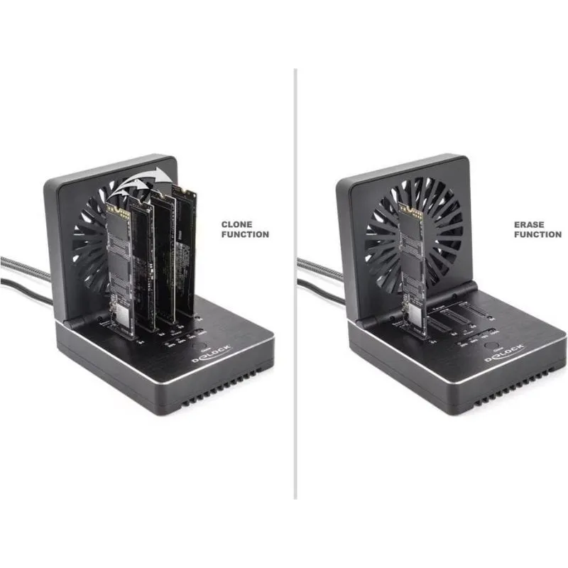 Docking Station Delock 4 Baie M.2 NVMe SSD USB 20 Gbps Clonatore - immagine 1