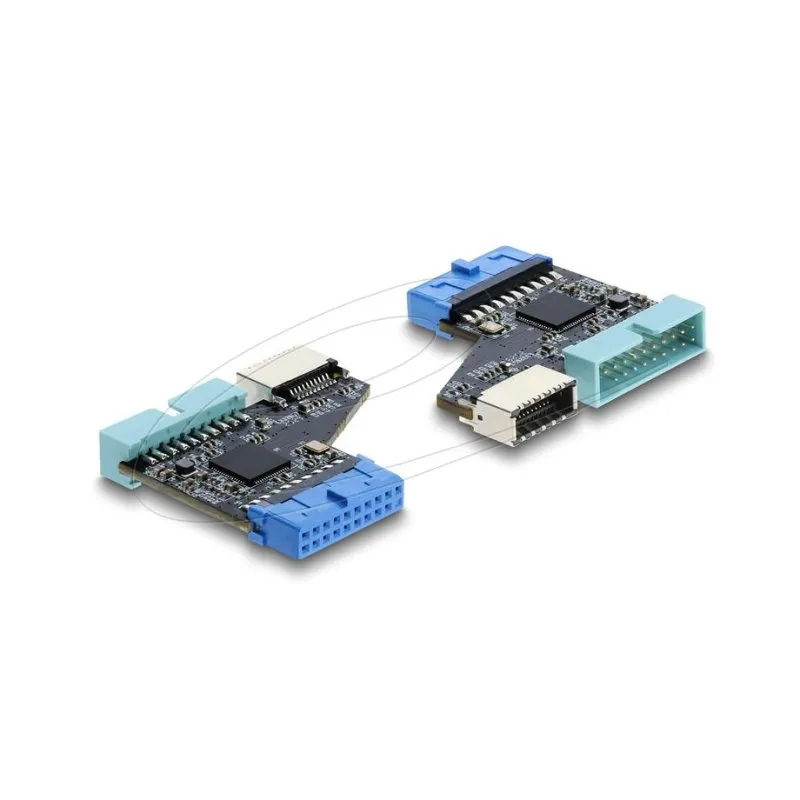 Adattatore DeLOCK 67343 USB 3.0 Interno 20 Pin a 2x USB 3.0 e Type-E Key A - immagine 1