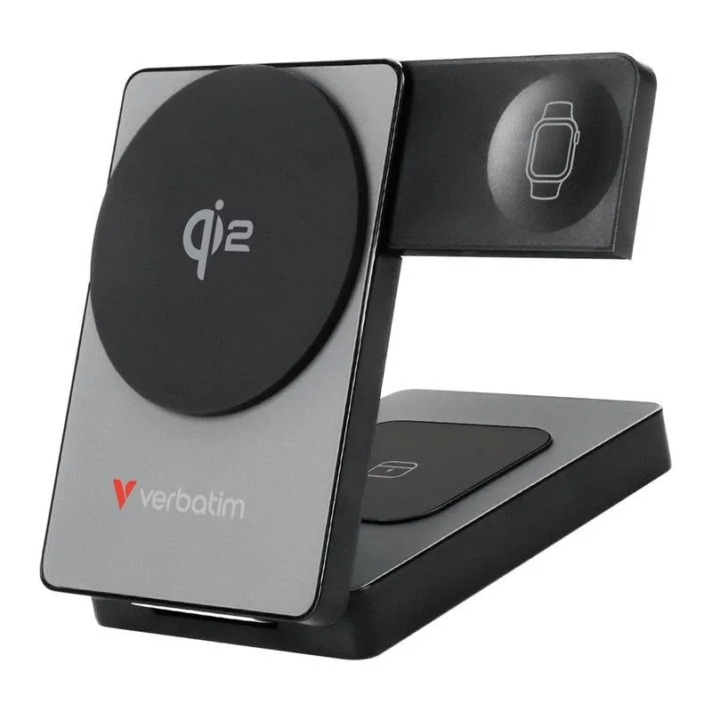 Power Bank Verbatim Qi2 5000 mAh Power Delivery 3.0 20W Grigio - immagine 1