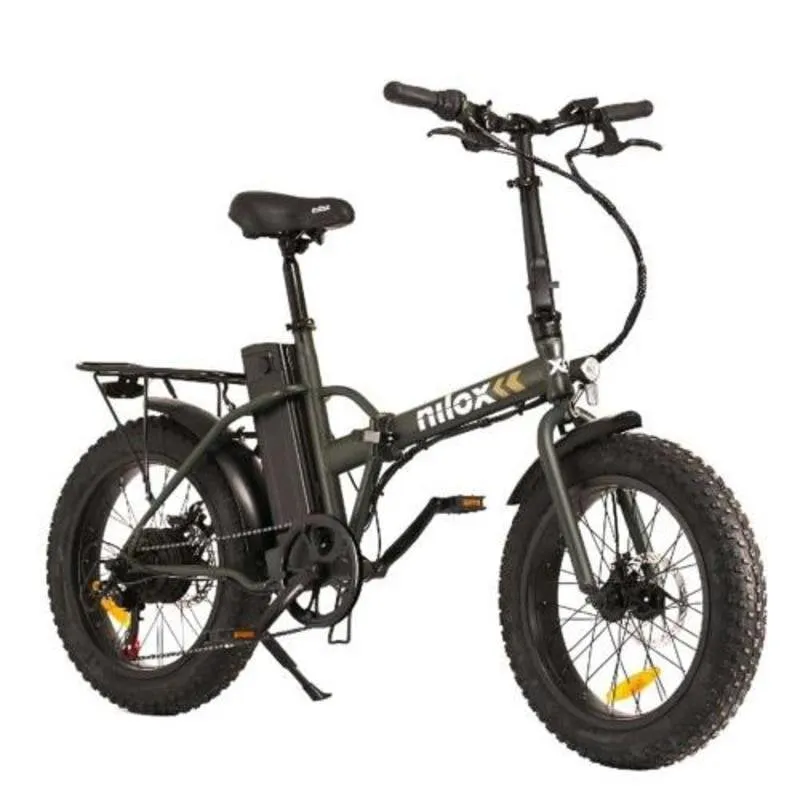 Bici Elettrica Pieghevole Nilox 20" x 4" 250W Shimano 7 Marce Nero - immagine 1