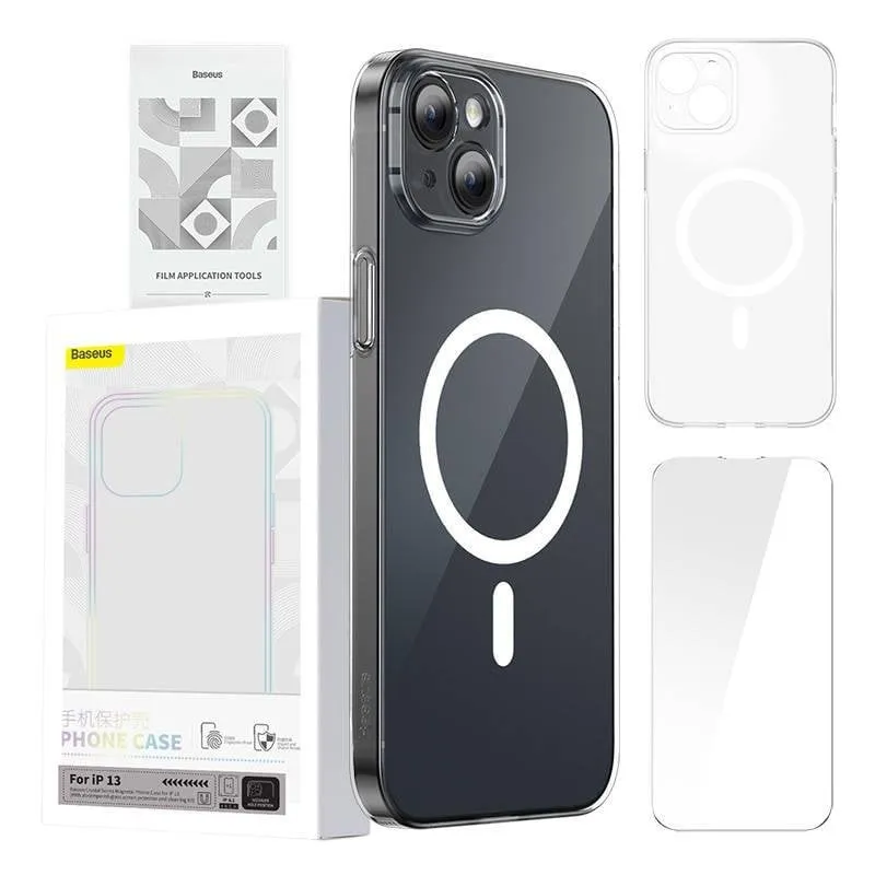 Funda para móvil Baseus ARSJ010602 Magnetica Trasparente PC con vetro temperato per iPhone 13 - immagine 1