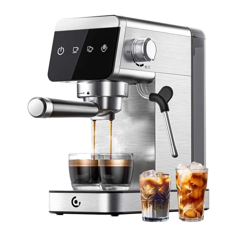 Macchina da caffè Espresso AMZCHEF CE-AZ-EM1501-SV 1,2 L 20 Bar con vaporizzatore - immagine 1