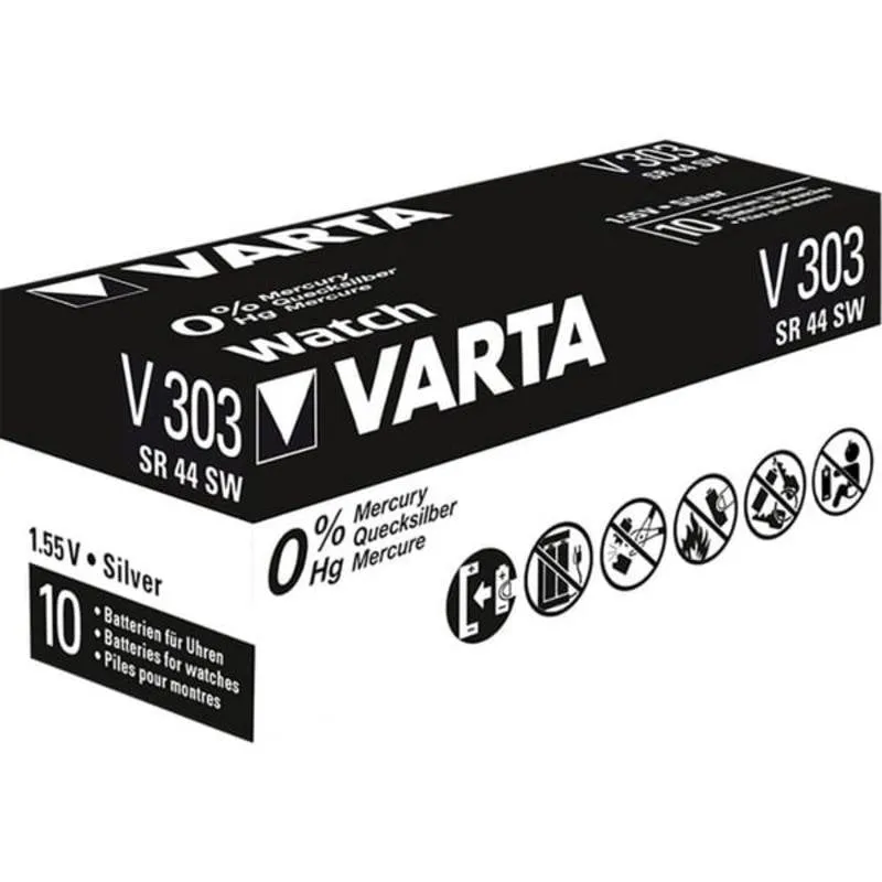 Pila a bottone VARTA V303 Ossido d'Argento 1,55V 10 unità - immagine 1
