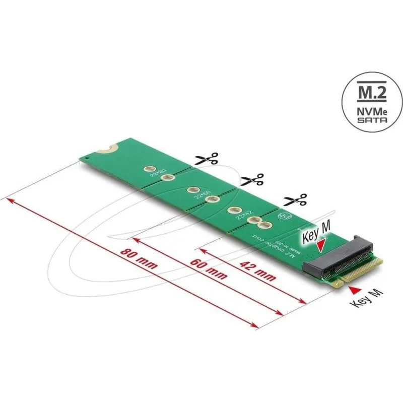 Adattatore Delock 64367 M.2 Key M per Slot M.2 SATA NVMe - immagine 1