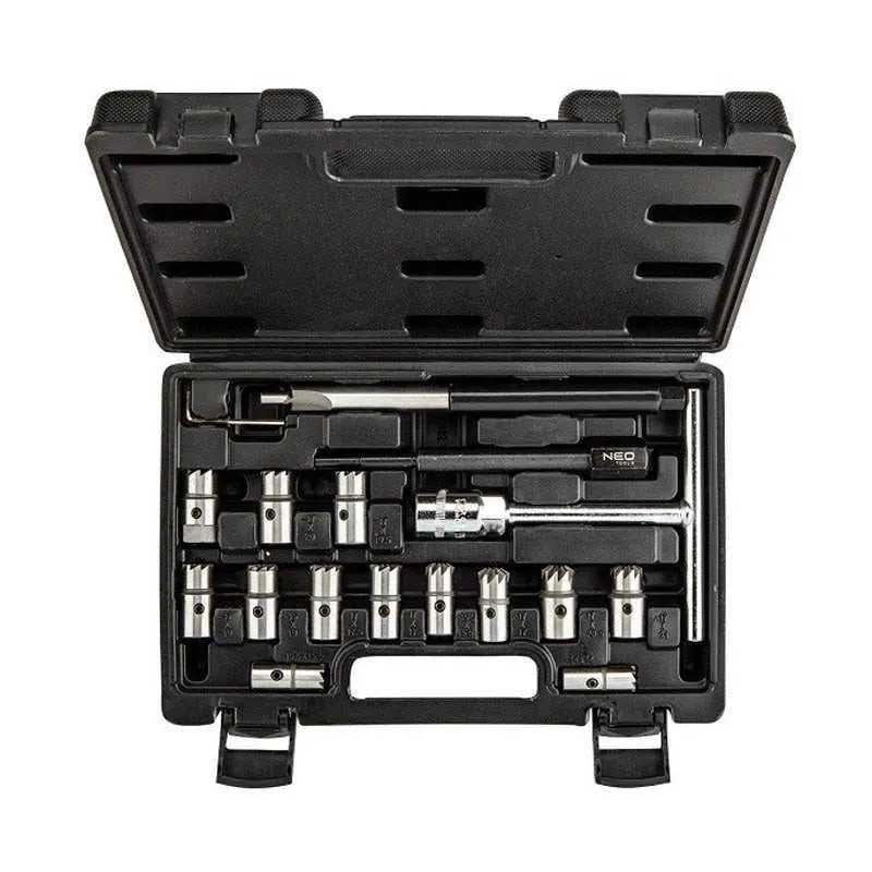 Kit pulizia iniettori Neo Tools 11-885 17 pezzi acciaio con valigetta - immagine 1