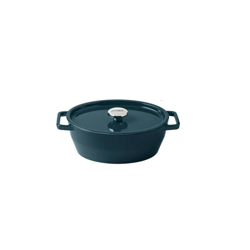 Casseruola ovale Pyrex Slow Cook 29 cm ghisa smaltata rosso crema - immagine 1