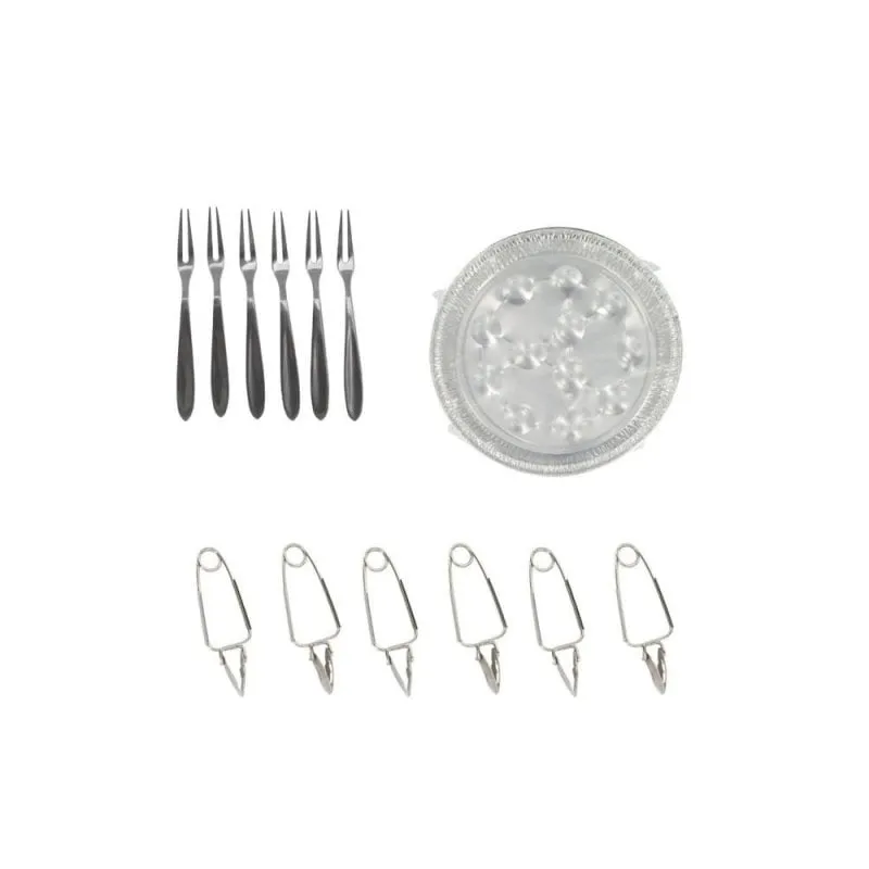 Vassoio Fackelmann Speciale Escargots 30 Alluminio 12 Cavità, 6 Forchette, Pinze Inox - immagine 1