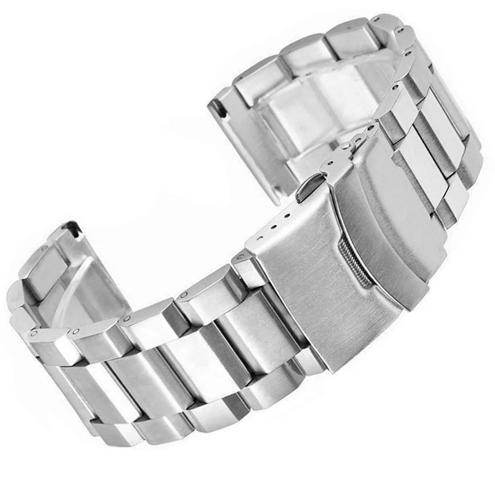 Kai Tian Cinturino acciaio inossidabile massiccio per donna Cinturino in argento 18mm Orologi Cinturino in metallo Chiusura deployante Orologio da donna Bracciale - immagine 4