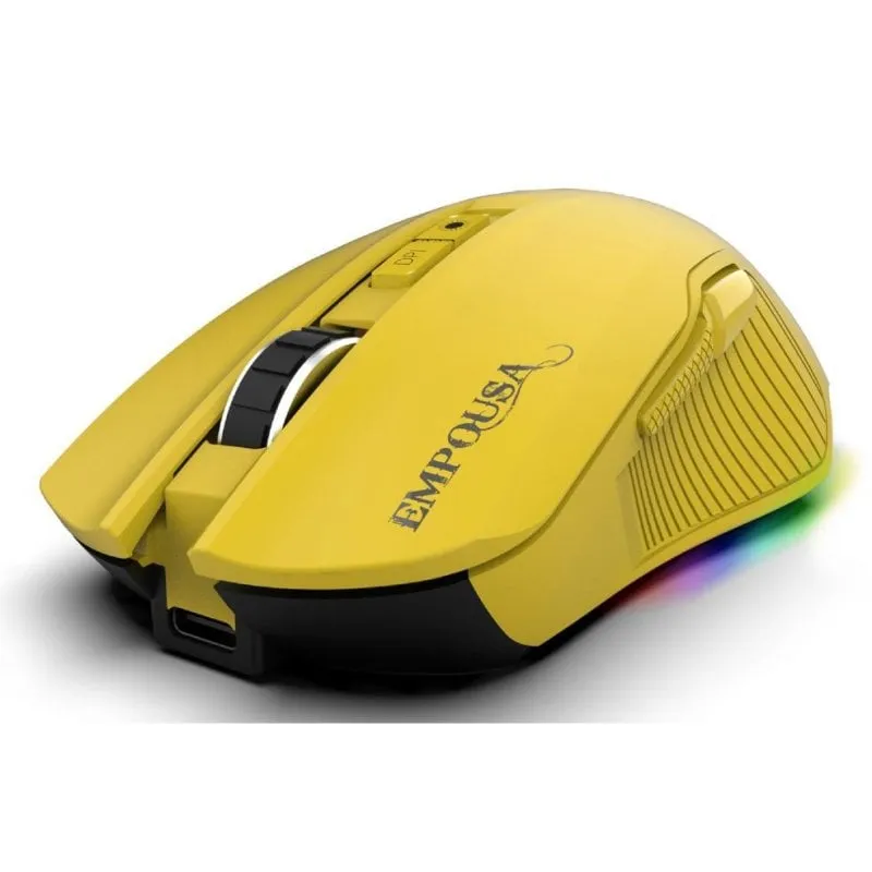 Ratón Inca IMG-328MX RF Wireless Bluetooth USB-C 12800 DPI Giallo 7 Pulsanti - immagine 1