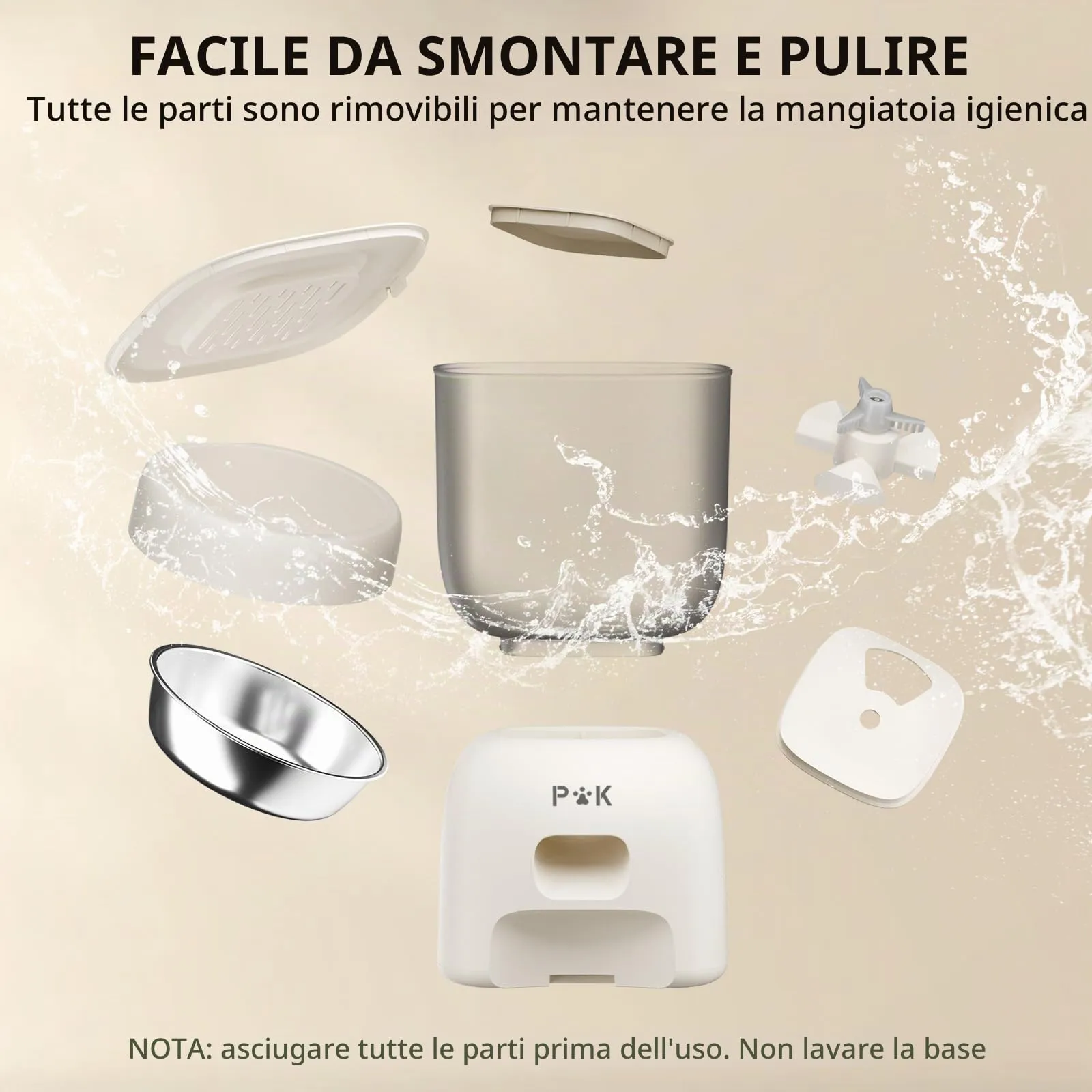 PUPPY KITTY Cady Distributore Automatico Cibo Gatti, 3L Dispenser Cibo Gatti con 10S Registrazion, Durata Della Batteria fino a 180 giorni, Orari di Mangiatoia Personalizzati, 1-4 Pasti al Giorno - immagine 6