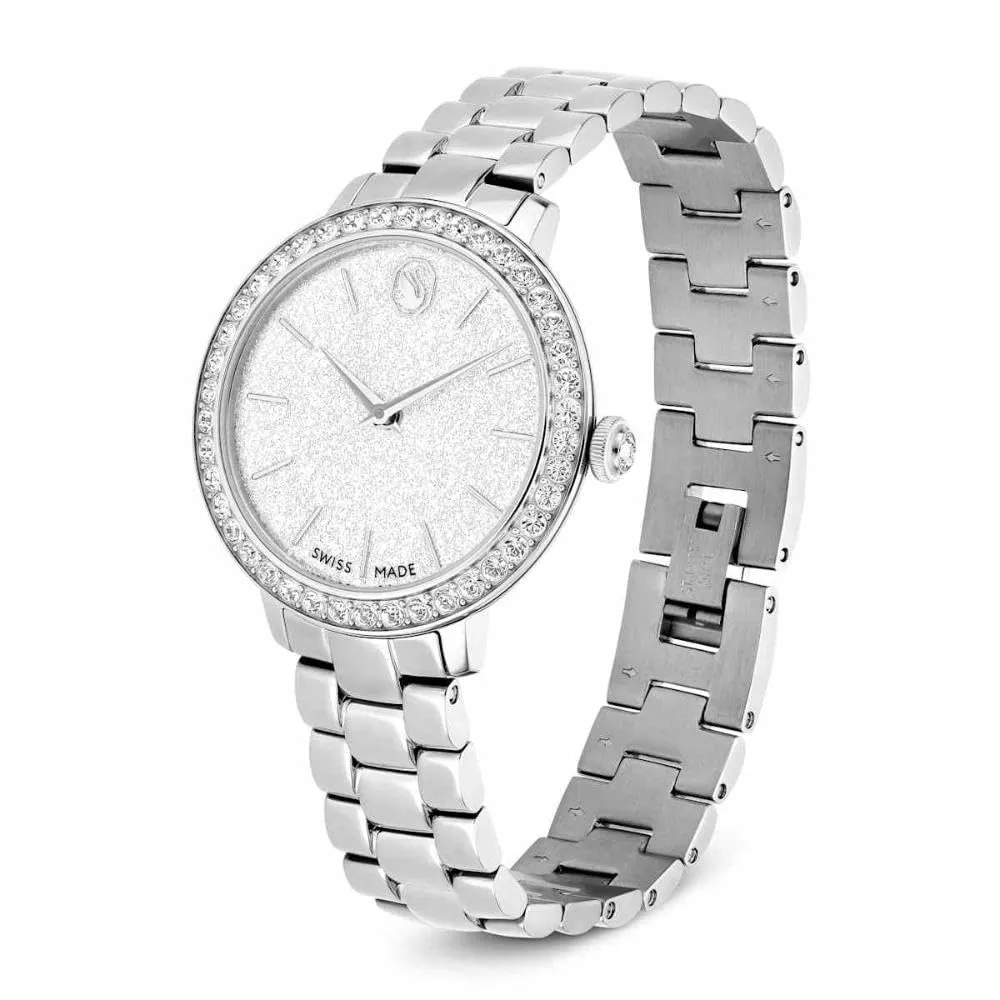 Swarovski Matrix 3-Link Orologio, con Cristalli, Swiss Made, Meccanismo al Quarzo, Impermeabile Fino a 50 m, Finitura in Acciaio Inossidabile, 30 x 30 mm, 7 mm, 12,5-19 cm, 1,2 cm - immagine 2