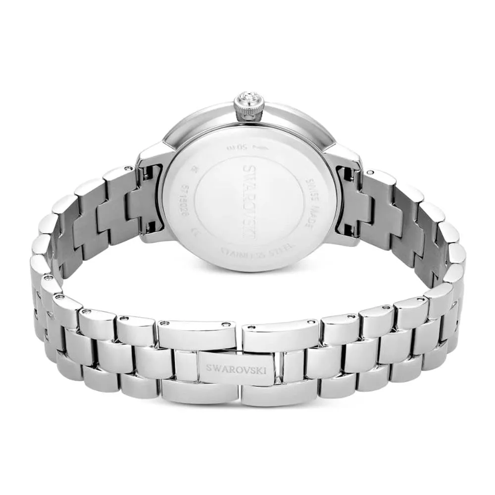Swarovski Matrix 3-Link Orologio, con Cristalli, Swiss Made, Meccanismo al Quarzo, Impermeabile Fino a 50 m, Finitura in Acciaio Inossidabile, 30 x 30 mm, 7 mm, 12,5-19 cm, 1,2 cm - immagine 3