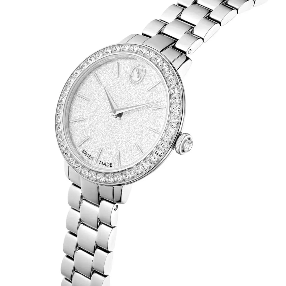 Swarovski Matrix 3-Link Orologio, con Cristalli, Swiss Made, Meccanismo al Quarzo, Impermeabile Fino a 50 m, Finitura in Acciaio Inossidabile, 30 x 30 mm, 7 mm, 12,5-19 cm, 1,2 cm - immagine 4