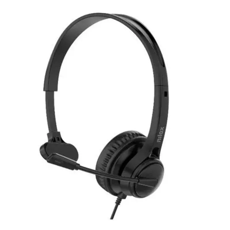 Cuffie Nilox NXAUCMON01 mono USB-C con cancellazione rumore e microfono rotante nero - immagine 1