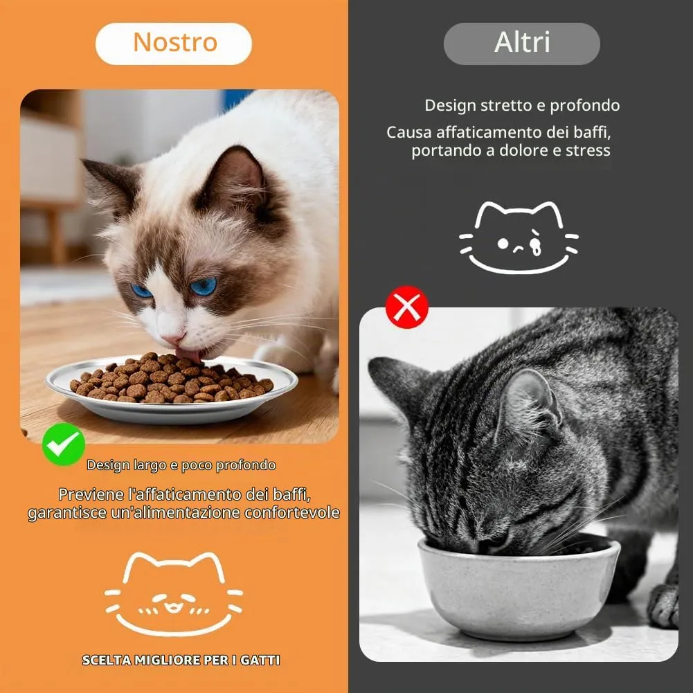 OSDUE 6 pezzi Ciotole per Gatti in Acciaio Inos, 14CM, Lgienica Durevole - immagine 5