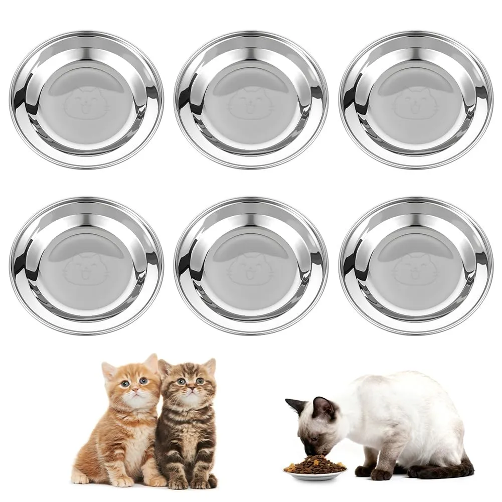 OSDUE 6 pezzi Ciotole per Gatti in Acciaio Inos, 14CM, Lgienica Durevole - immagine 8
