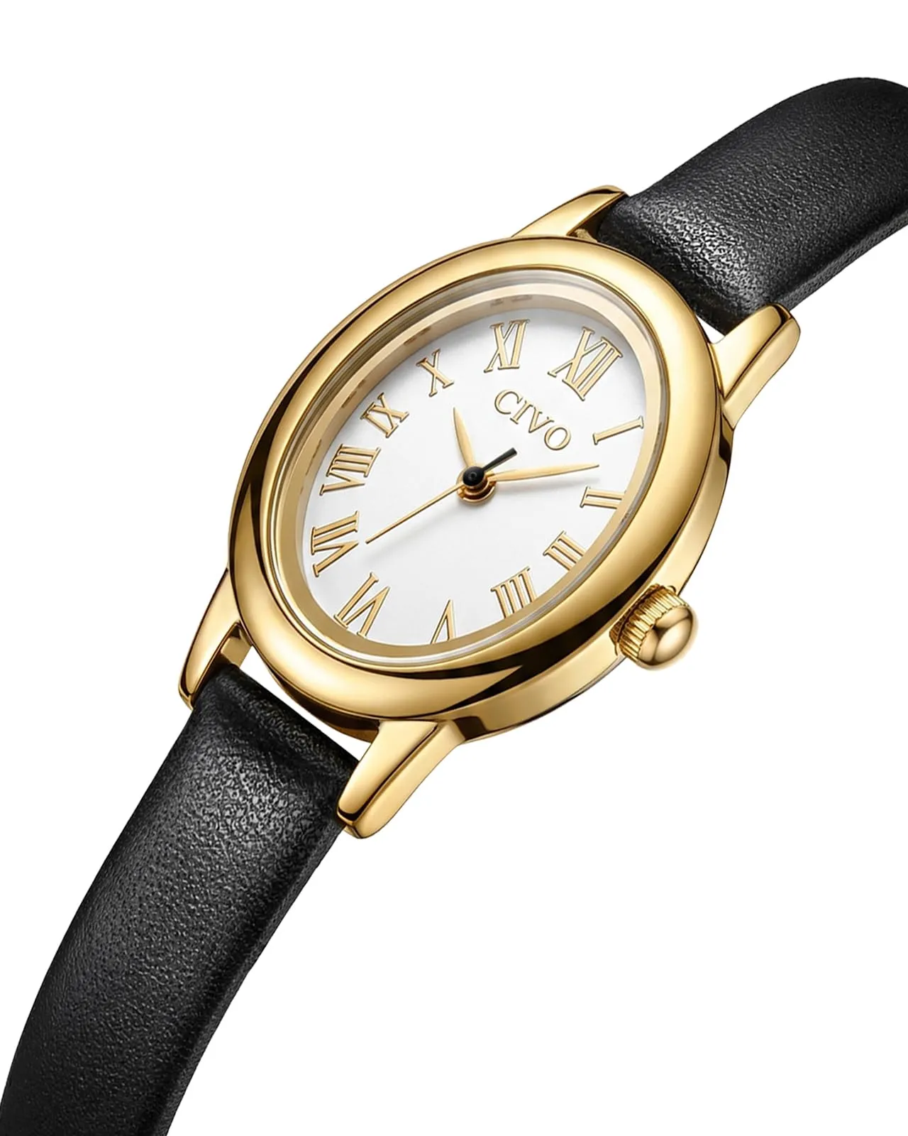 CIVO Orologio Donna Piccolo Vintage: Oro Ovale Numeri Romani Analogico - immagine 2
