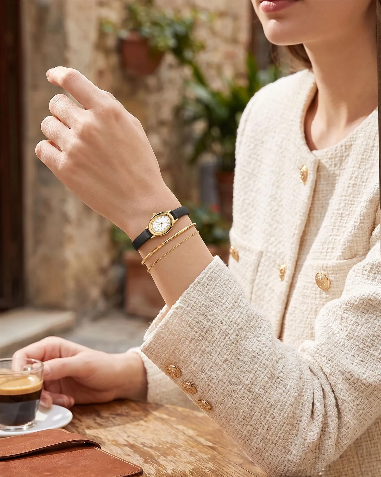 CIVO Orologio Donna Piccolo Vintage: Oro Ovale Numeri Romani Analogico - immagine 3