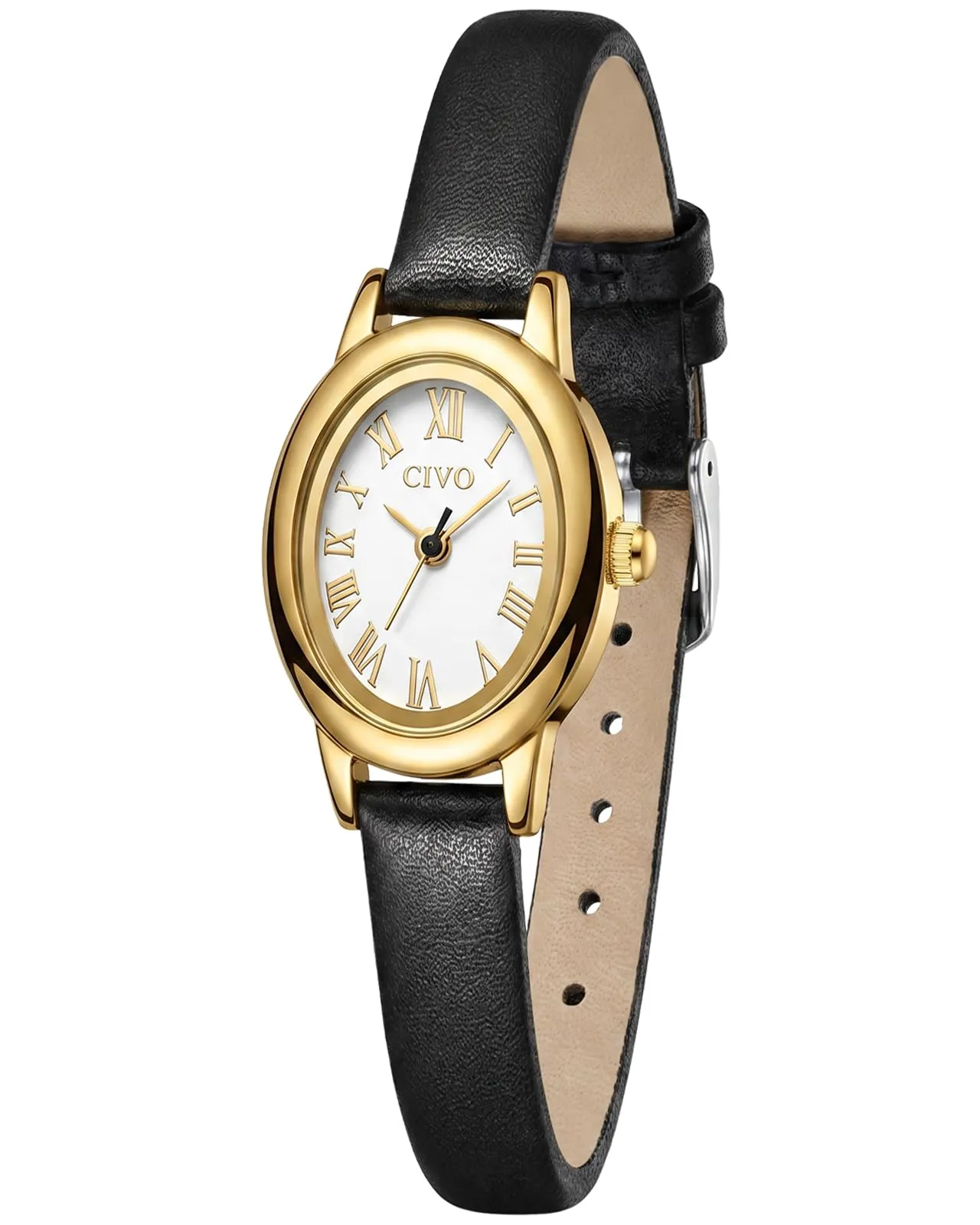 CIVO Orologio Donna Piccolo Vintage: Oro Ovale Numeri Romani Analogico - immagine 8