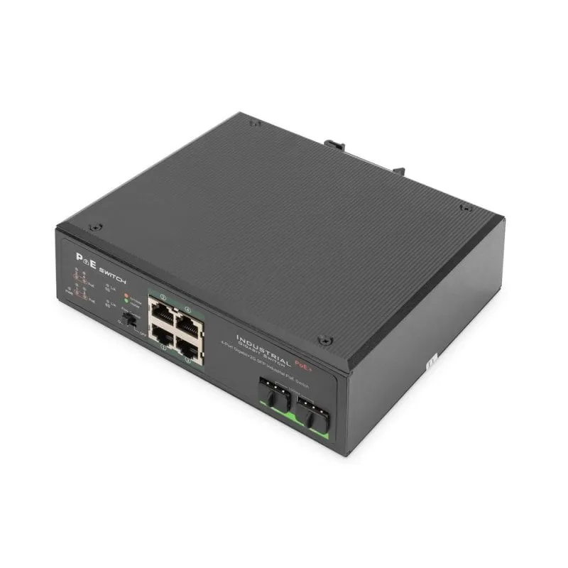Switch Gigabit PoE Industriale Digitus 4 porte + 2 SFP - immagine 1