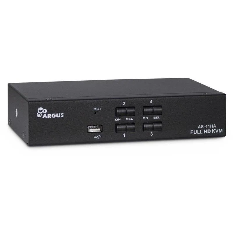 Interruptore KVM Inter-Tech AS-41HA HDMI 4 Computer Full HD+ - immagine 1