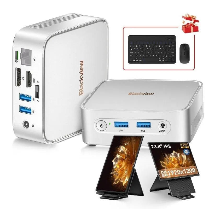Mini PC Blackview MP50 AMD Ryzen 5 3500U 16GB 512GB SSD Vega 8 Windows 11 + Schermo 23.8" - immagine 1