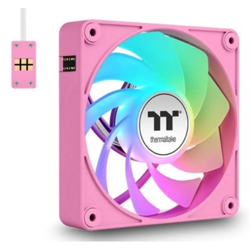 Raffreddamento Aria Thermaltake 3 Ventole 12 cm CT120 EX ARGB Sync Rosa Neon - immagine 1