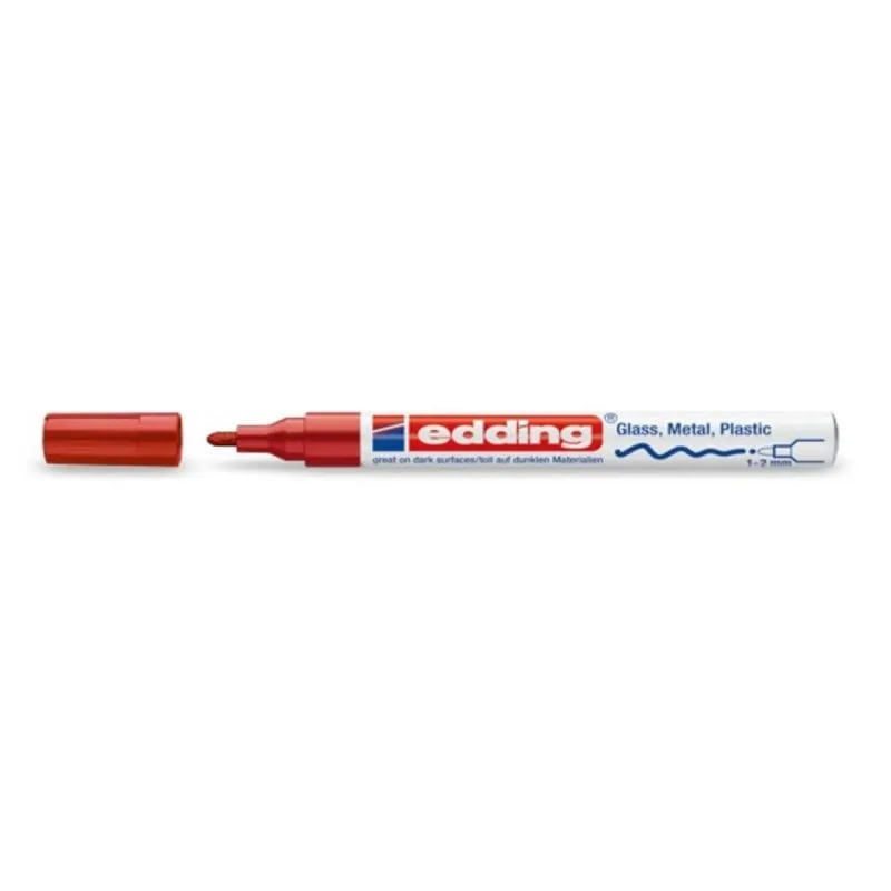 Pennarello Edding 751 Effetto Verniciato Punta Fine 1-2 mm Rosso - immagine 1
